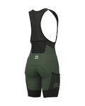 ALÉ Pantaloni scurți de ciclism cu bretele - OFF-ROAD GRAVEL STONES CARGO LADY - verde