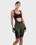 ALÉ Pantaloni scurți de ciclism cu bretele - OFF-ROAD GRAVEL STONES CARGO LADY - verde
