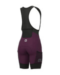 ALÉ Pantaloni scurți de ciclism cu bretele - OFF-ROAD GRAVEL STONES CARGO LADY - mov