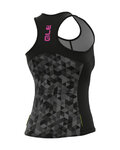 ALÉ Tricoul de ciclism fără mâneci - SOLID TRIANGLES LADY - gri/negru