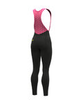 ALÉ Pantaloni de ciclism lungi cu bretele - SOLID ESSENTIAL - roz/negru