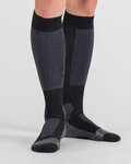 SPORTFUL Șosete sub genunchi de ciclism - WARM WOOL LONG - negru/gri