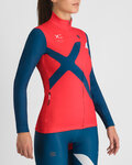 SPORTFUL Tricou de cilism pentru iarnă cu mânecă lungă - SQUADRA W - roșu/albastru