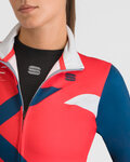 SPORTFUL Tricou de cilism pentru iarnă cu mânecă lungă - SQUADRA W - roșu/albastru