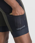 SPORTFUL Pantaloni scurți de ciclism cu bretele - SUPERGIARA 2 - verde/negru