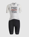 SPORTFUL Salopetă de ciclism - FAST NOT FUN W - alb/negru