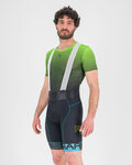 KARPOS Pantaloni scurți de ciclism cu bretele - VERVE EVO - negru/turcoaz