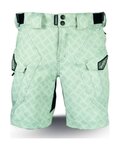 HAVEN Pantaloni scurți de ciclism fără bretele - CUBES - verde
