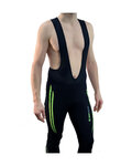 HAVEN Pantaloni de ciclism lungi cu bretele - ISOLEERA - negru/verde