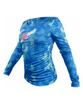 HAVEN Tricou de ciclism cu mânecă lungă de vară - PEARL NEO LONG - albastru/roz
