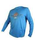 HAVEN Tricou de ciclism cu mânecă lungă de vară - NAVAHO II LONG - albastru/portocaliu