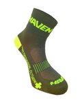 HAVEN Șosete clasice de ciclism - LITE SILVER NEO - verde/galben