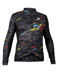 HAVEN Tricou de cilism pentru iarnă cu mânecă lungă - STRATO - negru/multicolor