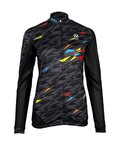HAVEN Tricou de cilism pentru iarnă cu mânecă lungă - STRATO - negru/multicolor