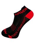 HAVEN Șosete de gleznă de ciclism - SNAKE SILVER NEO 2PAK - negru/roșu