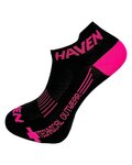 HAVEN Șosete de gleznă de ciclism - SNAKE SILVER NEO 2PAK - negru/roz