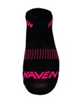 HAVEN Șosete de gleznă de ciclism - SNAKE SILVER NEO 2PAK - negru/roz
