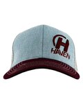 HAVEN Șapcă de ciclism - TRUCKER - gri/roșu