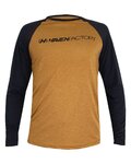 HAVEN Tricou de ciclism cu mânecă lungă de vară - FACTORY TRAIL - negru/maro