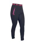 HAVEN Pantaloni de ciclism lungi fără bretele - NALISHA SLIMFIT - negru/roz