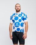 BONAVELO Tricou de ciclism cu mânecă scurtă - LA VUELTA - alb/albastru