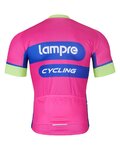 BONAVELO Tricou de ciclism cu mânecă scurtă - LAMPRE - roz/albastru