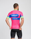 BONAVELO Tricou de ciclism cu mânecă scurtă - LAMPRE - roz/albastru
