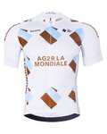 BONAVELO Tricou de ciclism cu mânecă scurtă - AG2R LA MONDIALE - alb/albastru