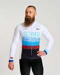 BONAVELO Tricou de cilism pentru iarnă cu mânecă lungă - SLOVAKIA WINTER - alb/multicolor