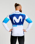 BONAVELO Tricou de cilism pentru iarnă cu mânecă lungă - MOVISTAR 2025 WINTER  - alb/albastru
