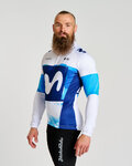 BONAVELO Tricou de cilism pentru iarnă cu mânecă lungă - MOVISTAR 2025 WINTER  - alb/albastru
