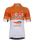 BONAVELO Tricou de ciclism cu mânecă scurtă - INEOS GRENADIERS KID 2026 - alb/portocaliu