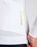 HOLOKOLO Tricou de ciclism cu mânecă lungă de vară - VICTORIOUS GOLD ELITE - alb