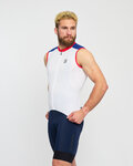 HOLOKOLO Tricoul de ciclism fără mâneci - SIMPLE - alb/albastru
