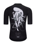 HOLOKOLO Tricou de ciclism cu mânecă scurtă - OCTOPUS - negru/alb