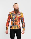 HOLOKOLO Tricou de cilism pentru iarnă cu mânecă lungă - WILDLY WINTER - galben/multicolor