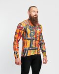 HOLOKOLO Tricou de cilism pentru iarnă cu mânecă lungă - WILDLY WINTER - galben/multicolor