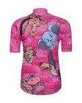 HOLOKOLO Tricou de ciclism cu mânecă scurtă - SAFARI - roz/multicolor