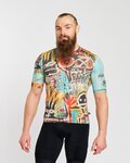 HOLOKOLO Tricou de ciclism cu mânecă scurtă - WILDLY II - albastru deschis/multicolor