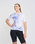 RIVANELLE Tricou de ciclism cu mânecă scurtă - FLOWERY LADY - alb/mov/albastru