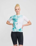 RIVANELLE Tricou de ciclism cu mânecă scurtă - FLOWERY LADY - alb/verde