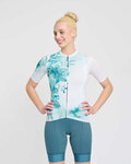 RIVANELLE Tricou de ciclism cu mânecă scurtă - FLOWERY LADY - alb/verde