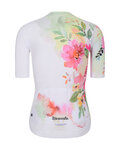 RIVANELLE Tricou de ciclism cu mânecă scurtă - FLOWERY LADY - alb/roz/verde