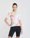 RIVANELLE Tricou de ciclism cu mânecă scurtă - FLOWERY LADY - alb/roz/verde