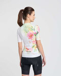 RIVANELLE Tricou de ciclism cu mânecă scurtă - FLOWERY LADY - alb/roz/verde