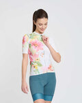 RIVANELLE Tricou de ciclism cu mânecă scurtă - FLOWERY LADY - alb/roz/verde