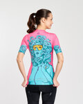 RIVANELLE Tricou de ciclism cu mânecă scurtă - MEDUSA - roz/turcoaz