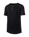 IXS Tricou de ciclism cu mânecă scurtă - FLOW MERINO - negru