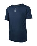 IXS Tricou de ciclism cu mânecă scurtă - FLOW MERINO - albastru