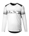 IXS Tricou de ciclism cu mânecă lungă de vară - TRIGGER LITE 1.1 KIDS - alb/negru
